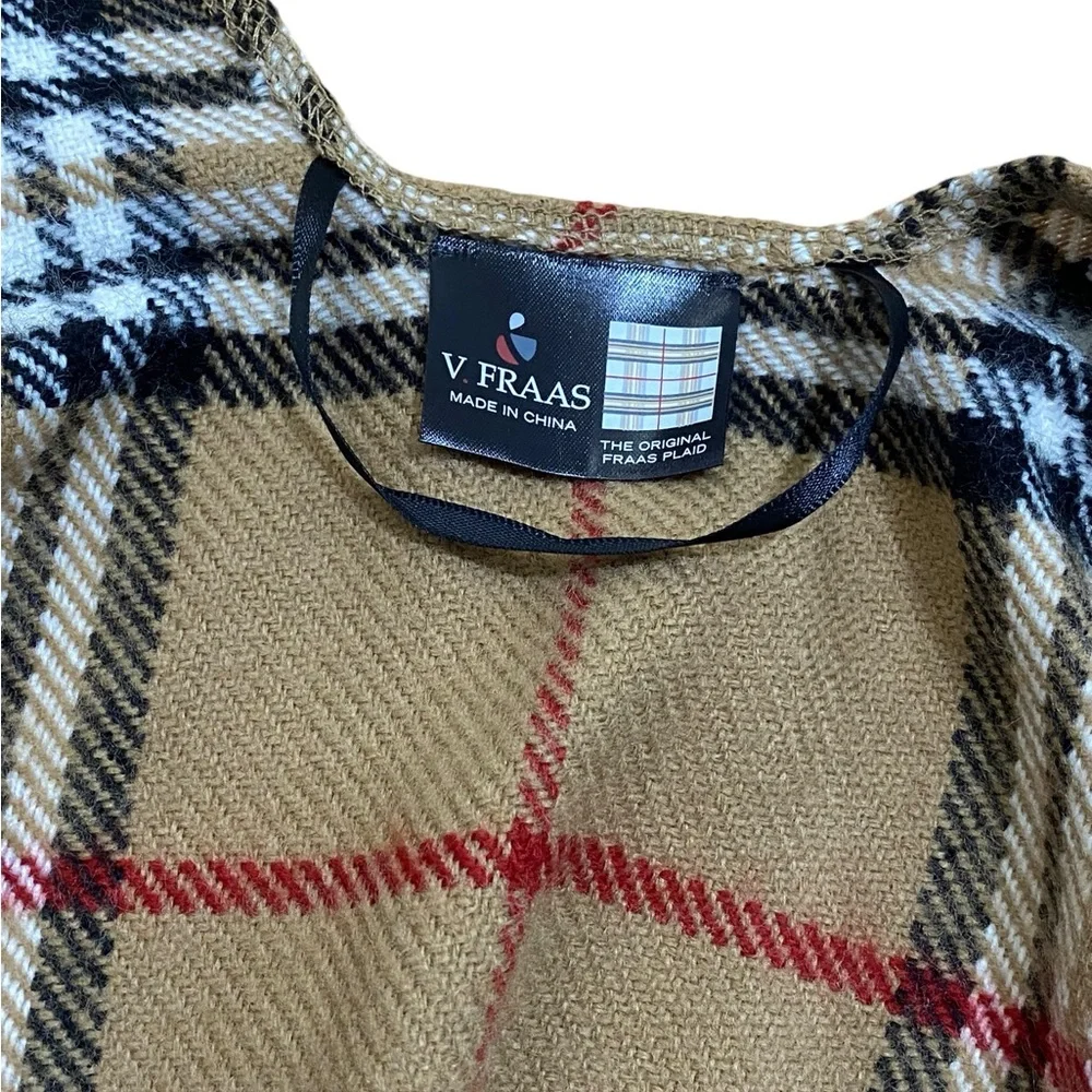 V. Fraas Plaid Ruana Wrap
